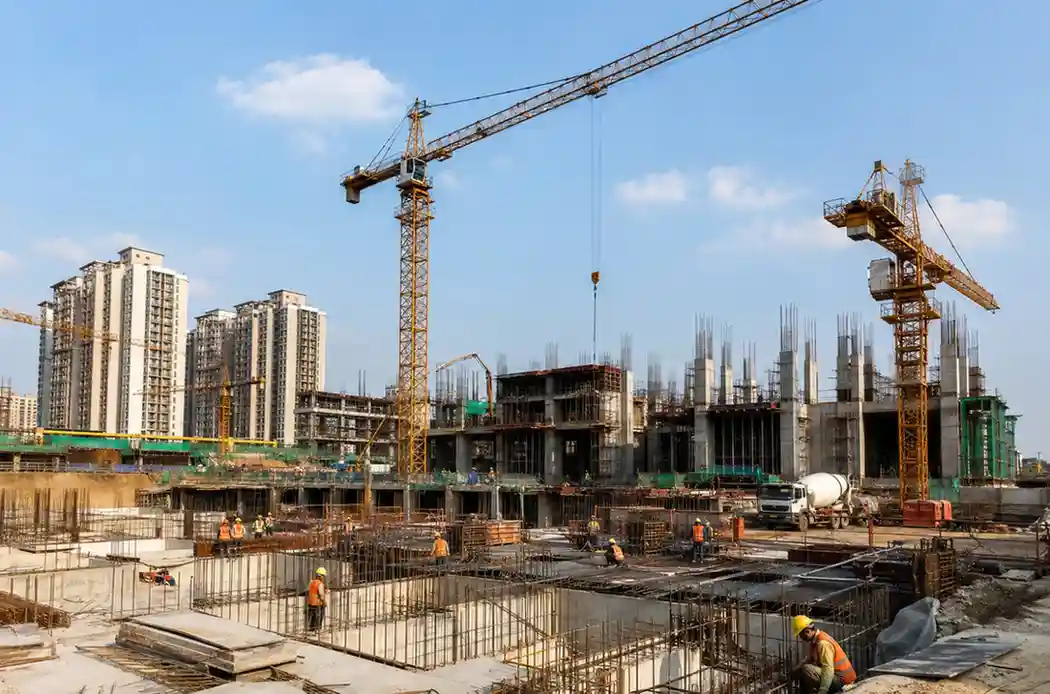 Construction progress at J Estates Sohna
